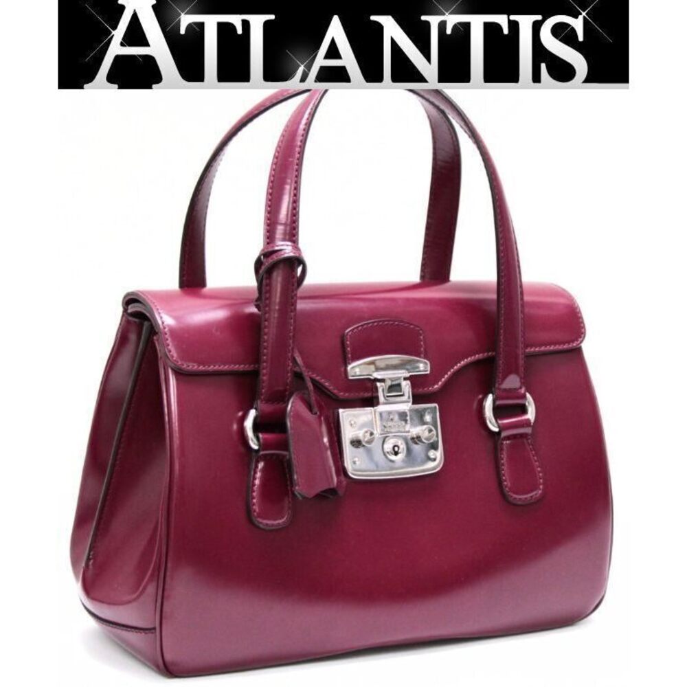 Gucci Lady Lock Handbag Leather Purple